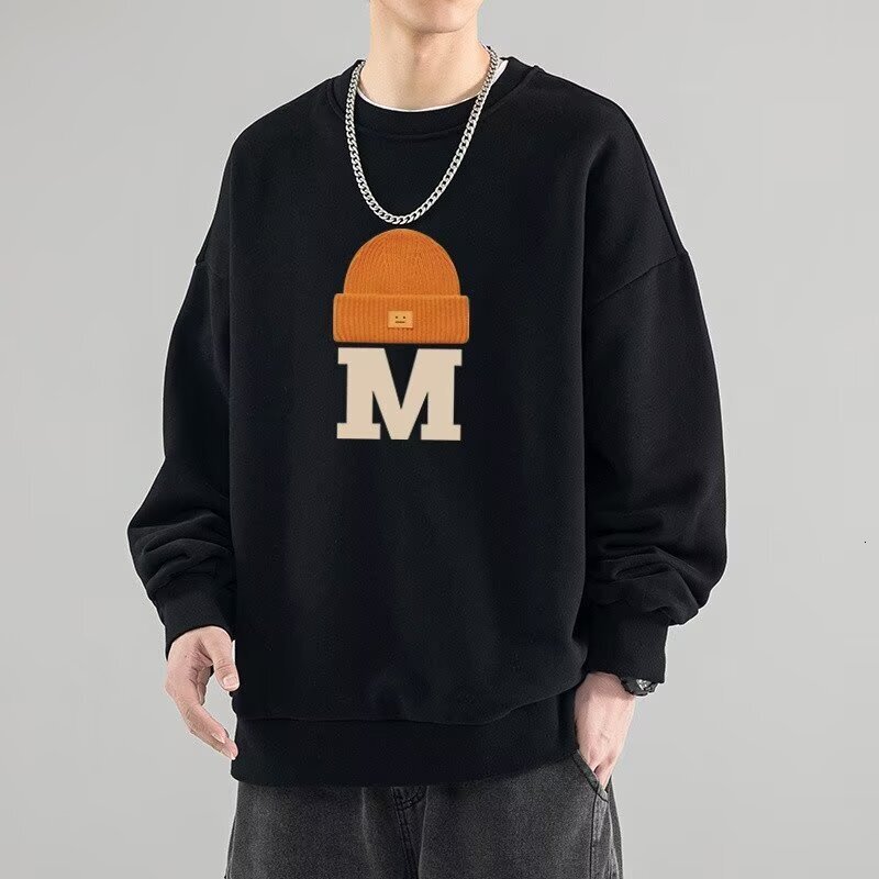 Retro Round-neck Sweatshirt For Men And Women Designer Hoodie Autumn Couple's Oversized Petite Casual Trendy Brand Hoodless