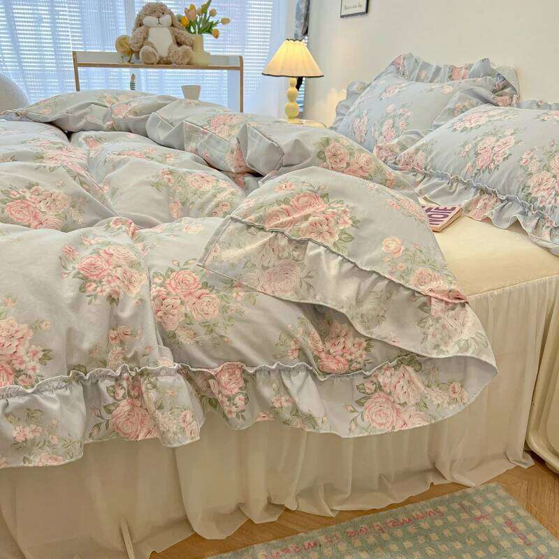 Fresh Botanical Floral Bedding Set for Kids and Adults, Leaves, Flower Duvet Cover, Pillowcases, Soft Washed Cotton, Home Textil H260312