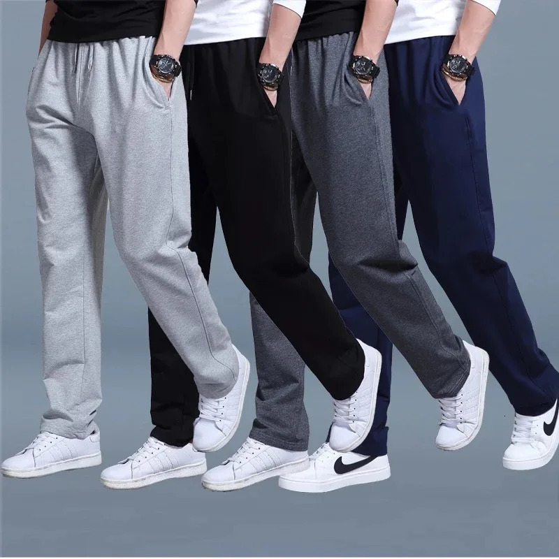 Korean Straight tube Men Casual Sports Pants Running Workout Jogging Long Pants Gym Sport Trousers for Men Jogger Sweatpants 260311