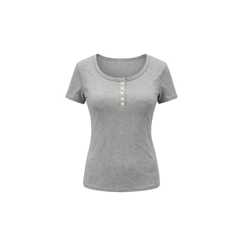 Classic Henley Neck Short Sleeve Top, Comfortable Daily Wear Shirt