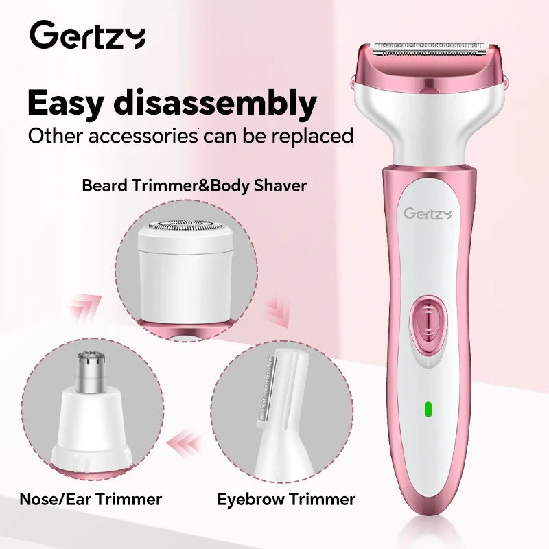USB four in one electric shaver - suitable for face nose legs armpits painless trimmer - portable beauty toolkit 260311