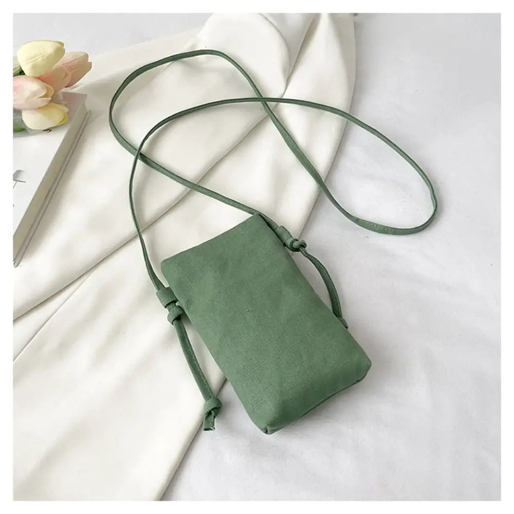 Multifunctional Canvas Mobile Phone Bag Hanging Neck Light Weight Messenger Fashion Allmatch Small Crossbody Coin Purse 260311