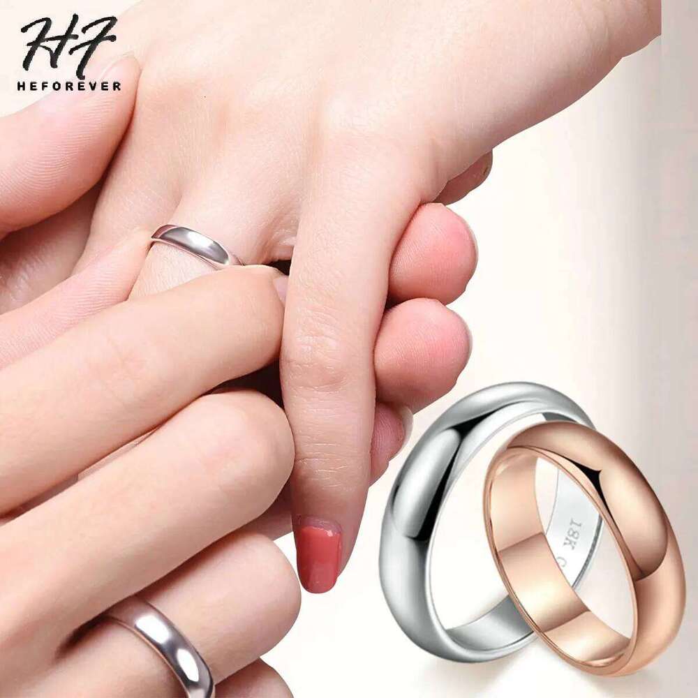Couple Rings For Man Woman Simple Metal Rose Gold Color Wedding Engagement Dating Gifts Fashion Jewelry Wholesale All Size R049 H260312
