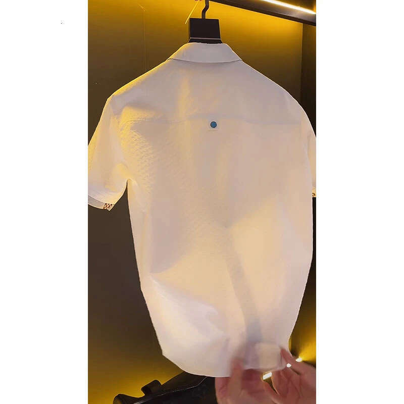 European High Luxury Brand Men's Top Summer New Design Textured Gentleman Casual Polo Shirt