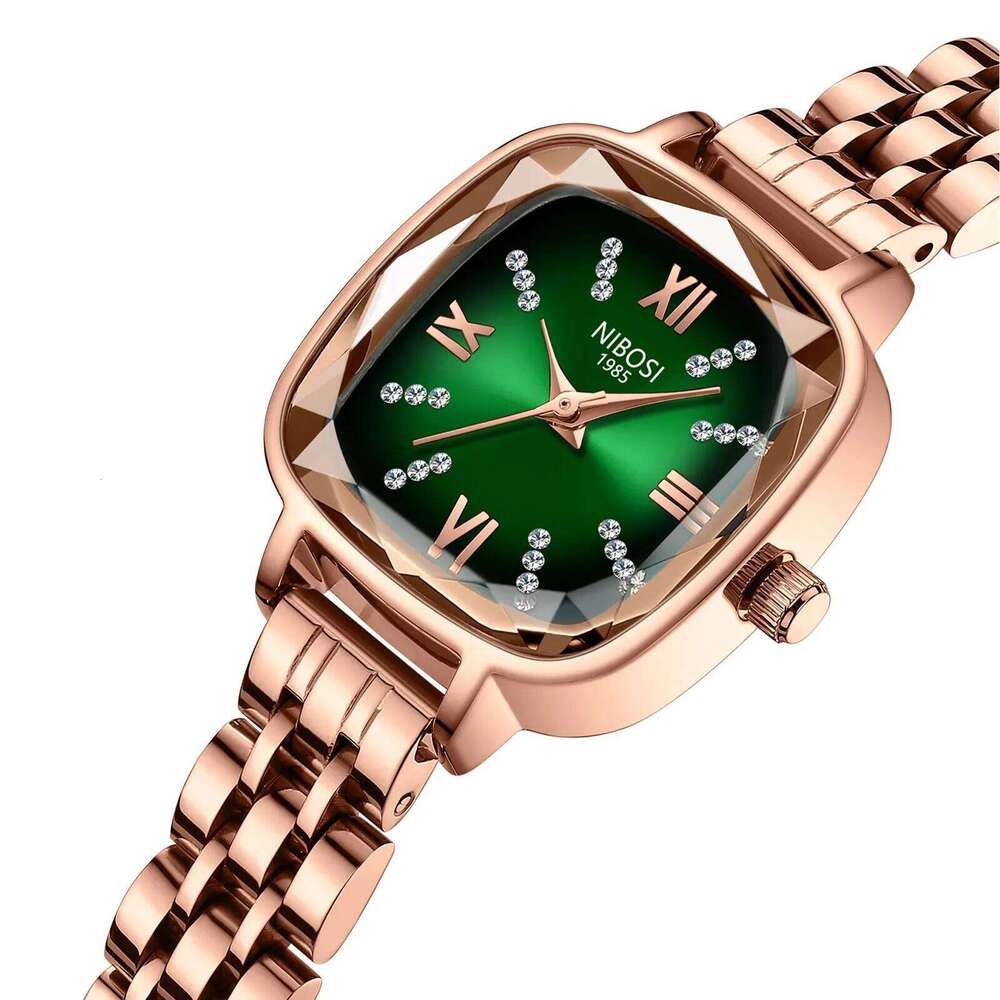 NIBOSI Top Elegant Women Wristwatch Luxury Waterproof Ladies Watch Stainless Steel Rectangle Quartz Women's Watches Female Reloj