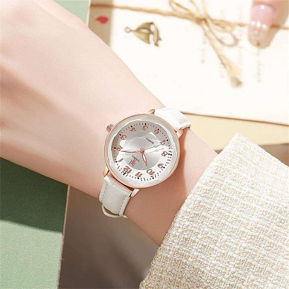Fashion Green Women's Business 2025 Digital Quartz Watch Casual Leather Ladies Clock Gift Wristwatch