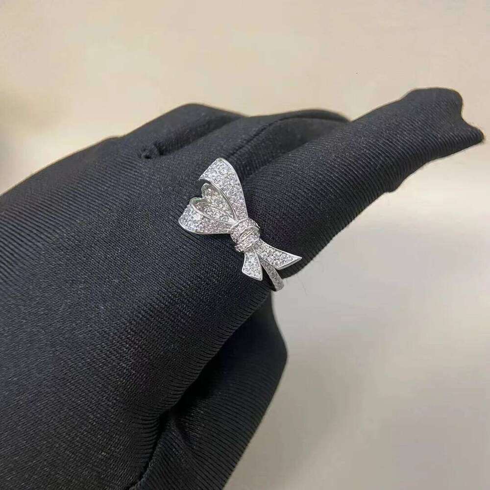 French Luxury Tilda's Bow Butterfly Ring Women's Pure Silver High-quality 5A Grade Zircon Sparkling Charming Engagement Gift H260312