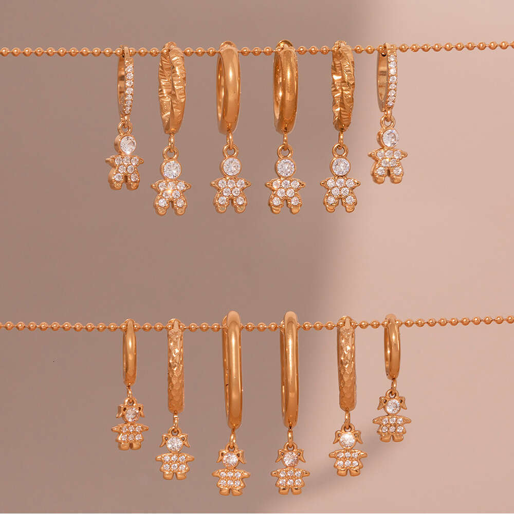 Personalized Fashion Earrings Mini Round Zircon Clips For Women, European And American Ear Piercing Jewelry, Factory Wholesale