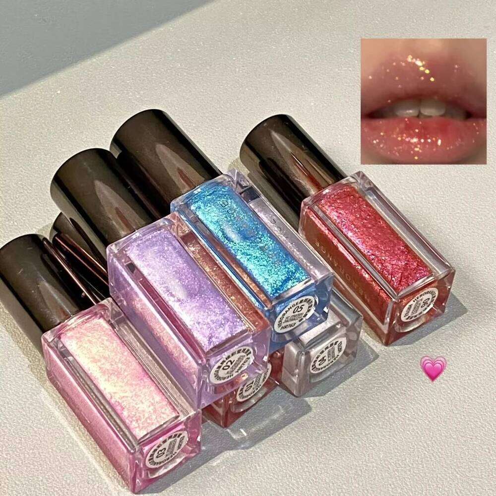 Pearlescent Glitter Lilac Gloss Mirror Chameleon Shimmer Glaze Waterproof Makeup Sparkling Diamond Lip Tint W260311