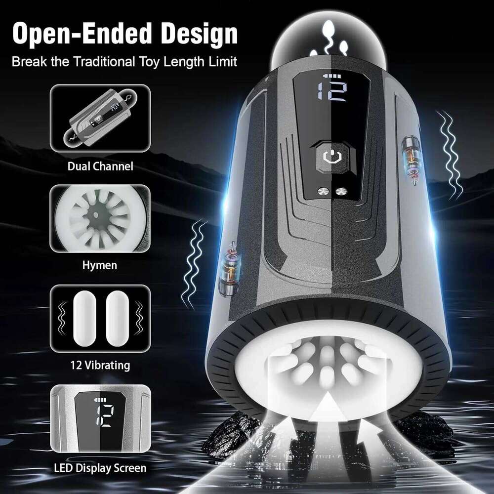 Automatic Masturbator 12 Vibration Function Masturbation Cup Penis Enlargement Delays Ejaculation Male Sex Toys for Adults Z260312