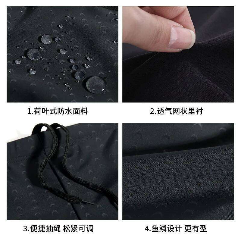 Trunks Men's Set Flat Angle Shorts Waterproof Quick-drying Suit Swimming Goggles Swim Cap Z260312