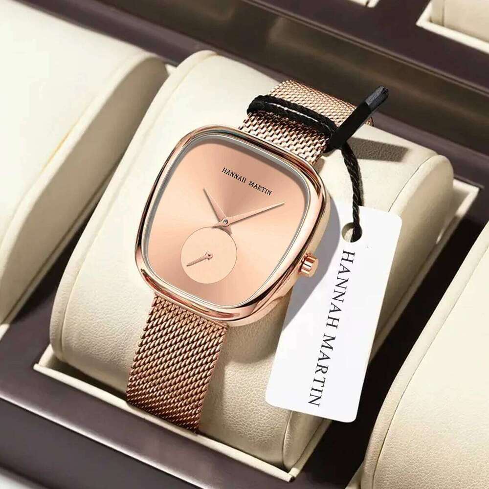 Hannah Martin Luxury Fashion Elegant Ladies Waterproof for Woman Mesh Stainless Steel Quartz Gift Women Watch Reloj