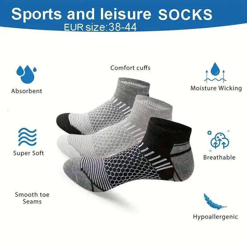 6 pairs Men's Short Sports - Moisture-Wicking, Breathable, All-Season Athletic Socks Z260312