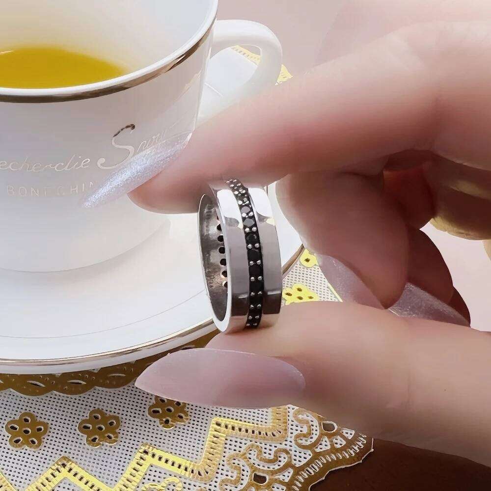 Band Ring Eternity Classic Black Europe Style Fine Jewerly For Men & Women Gift In 925 Sterling Silver H260312