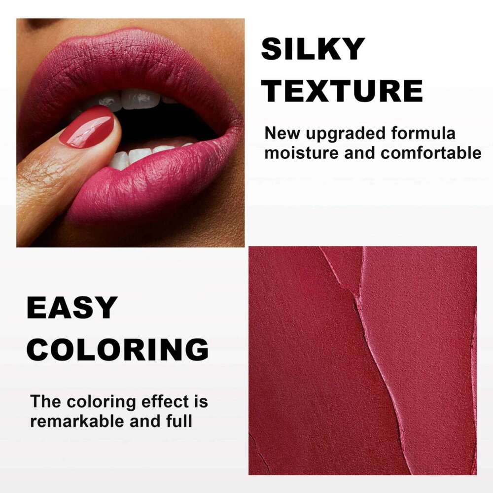 Highly Pigmented Set 6pcs Silky Texture Lipsticks Easy Color Non-drying Matte Lip Stick Long Lasting Lipstick Gift Box W260311