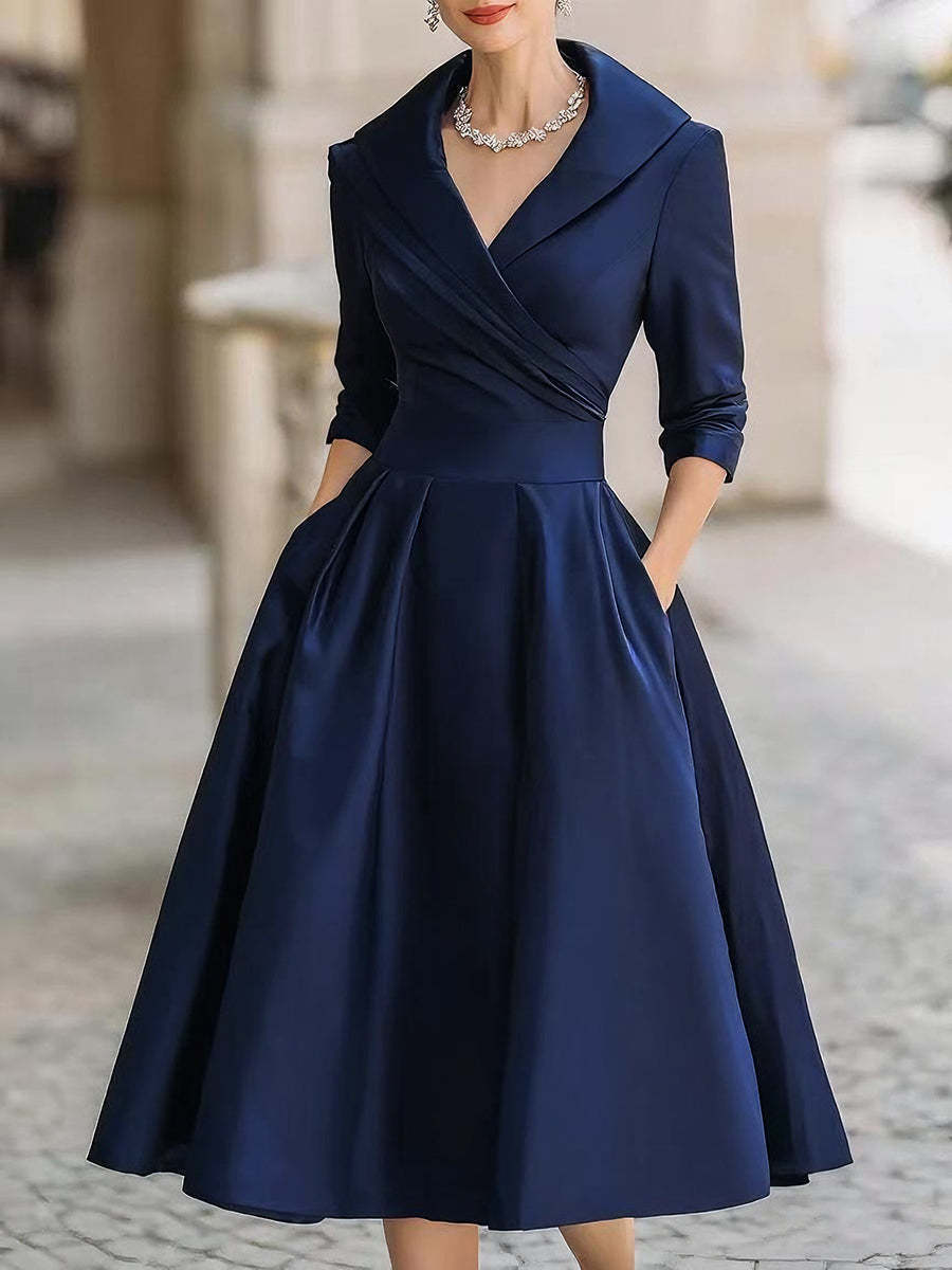 2025 Womens Elegant Formal Slim-Fit Long-Sleeve Dress