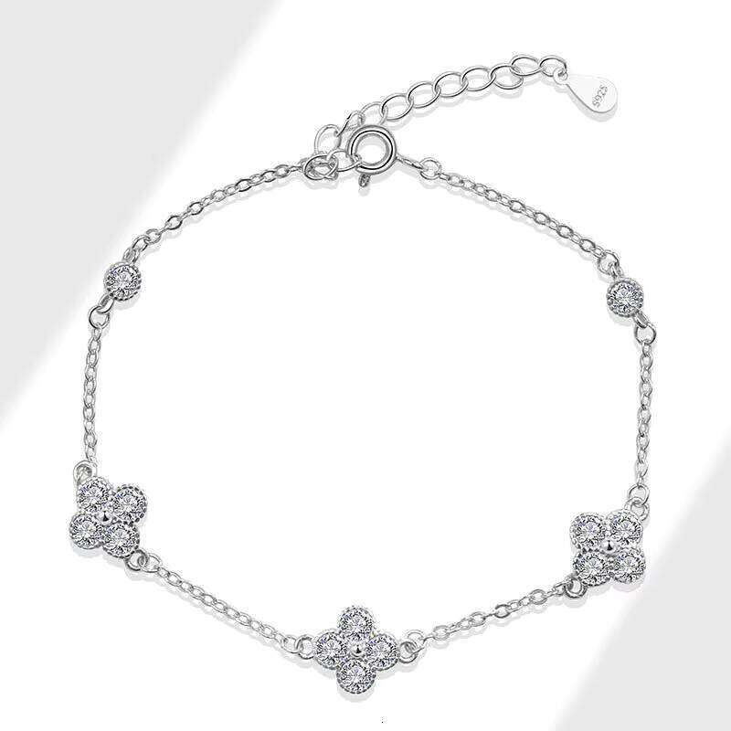 VANA New Thin Chain S Sier Jewelry Four-Leaf Clover Charm Designer Bracelet for Women