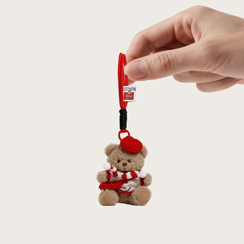 DIY bear keychain Christmas couple gift plush toy backpack pendant
