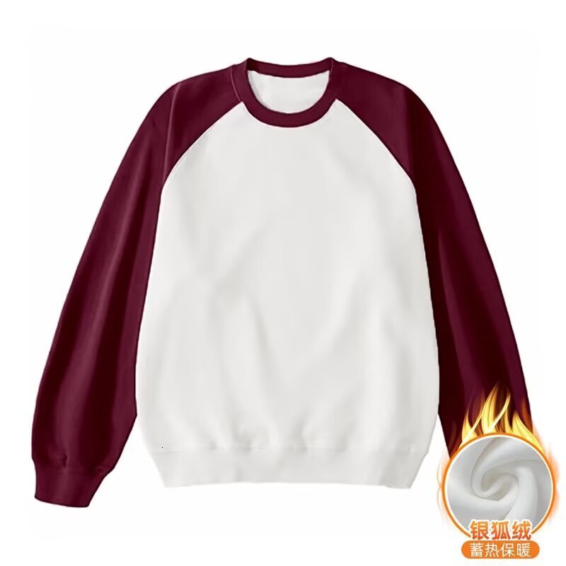 Style Creative Patchwork Color-blocking Fleece-lined Crew Neck Sweatshirt Designer Hoodie For Men Autumn Trendy Brand Versatile Loose Casual Pullover 