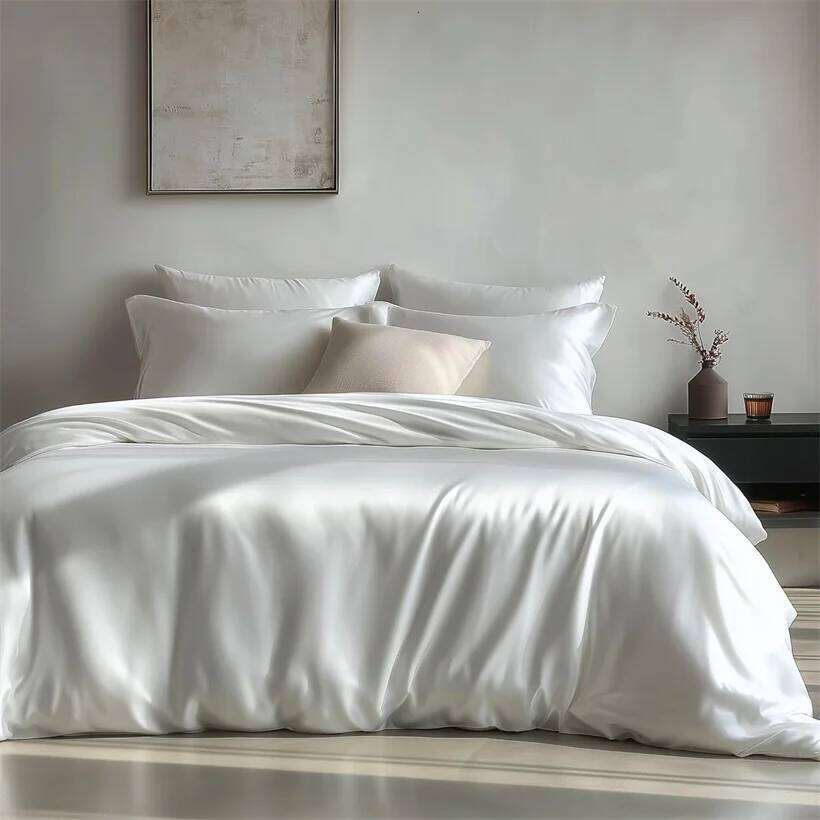 Mulberry Bedding with Bedsheet Pillowcase Natural 100% Silk Duvet Cover Set Twin Full King Queen Size H260312