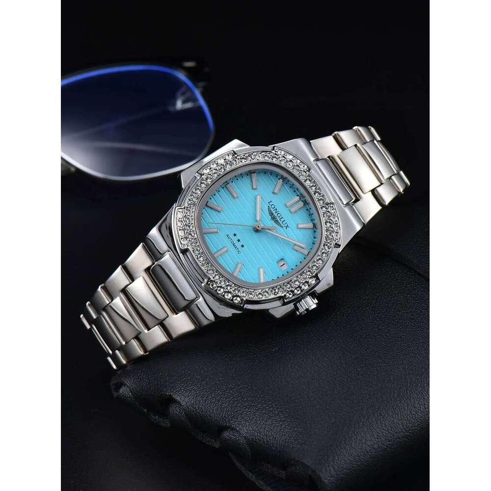 LONGLUX automatic diamond luxury stainless steel wholesale mechanical watches day date waterproof man watch