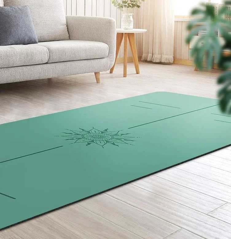5mm Natural Rubber PU Pilates Mat with Shoulder Straps Anti Slip and Sweat Absorbing Professional Exercise Fitness Yoga Mat M260312
