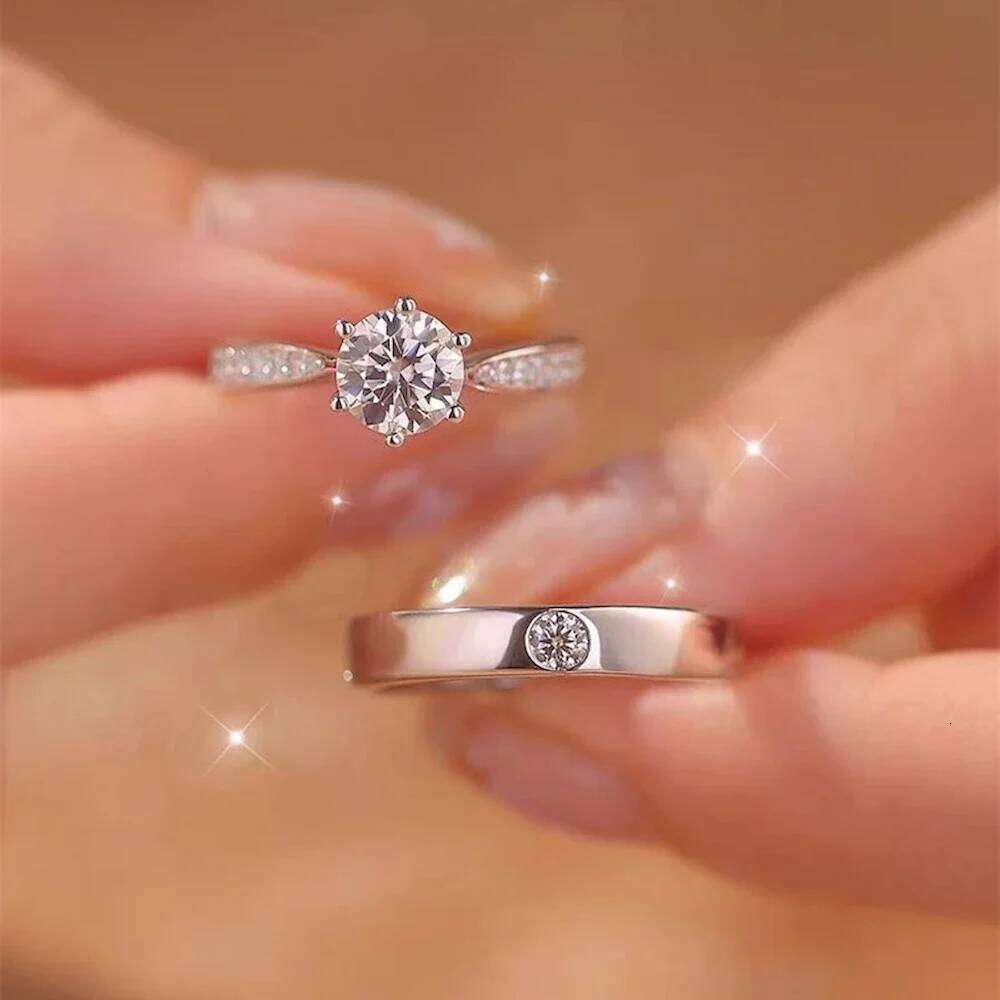 1 Ct. Copper Plated Platinum Five Layer Coating Couple Rings Men Women Ring Color Preservation Finger Jewelry Drop Shipping W260311