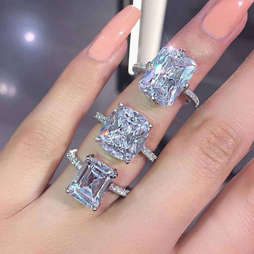Original Real Silver Color Designer Zirconia Engagement Ring for Women Wedding Luxury Wholesale Gifts Jewelry Z51 H260312