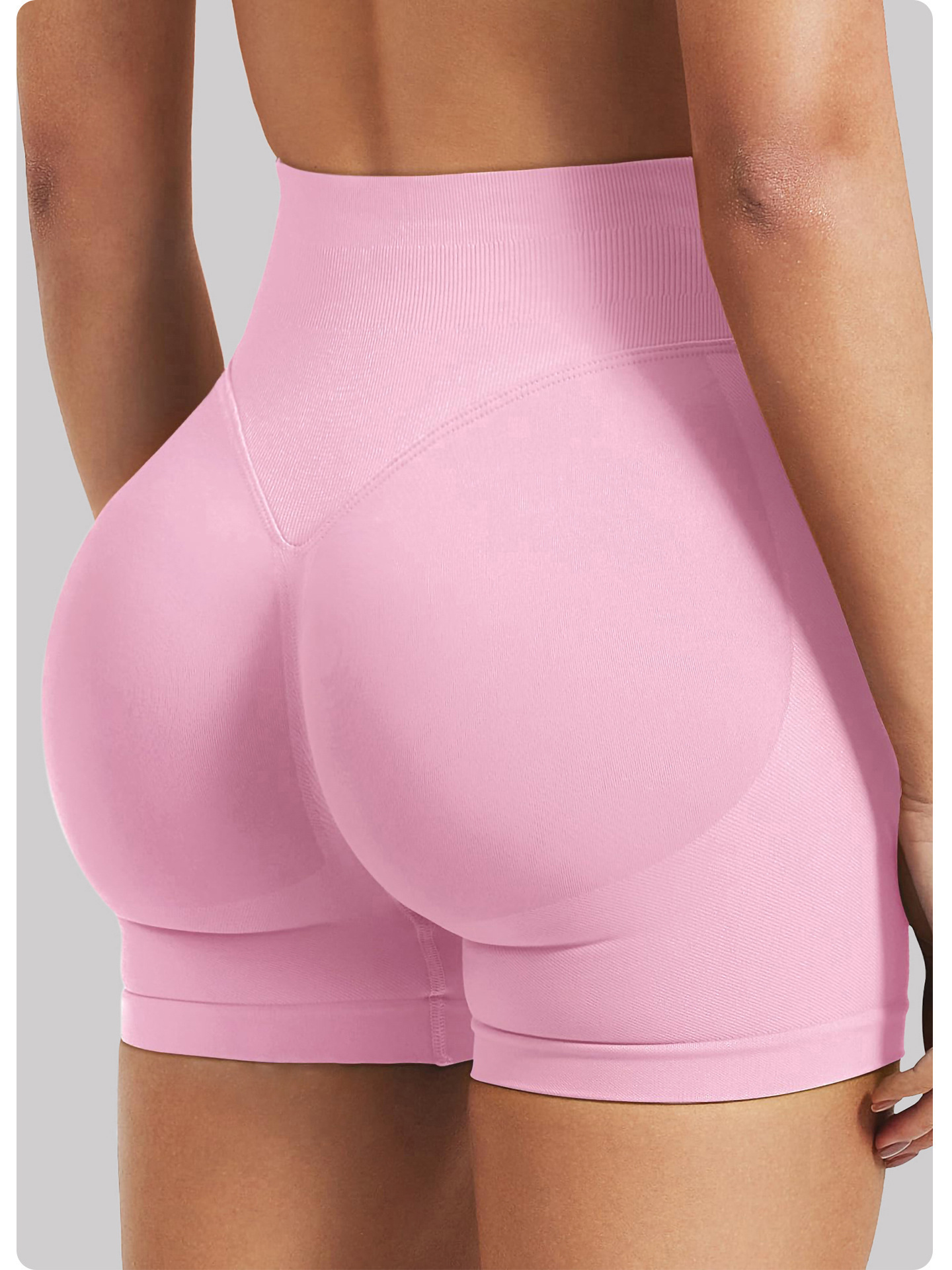Active Pants Gym Shorts Women Fitness Sports Biker Shorts Ribbed Band Yoga Shorts Workout Scrunch Butt Seamless Leggings