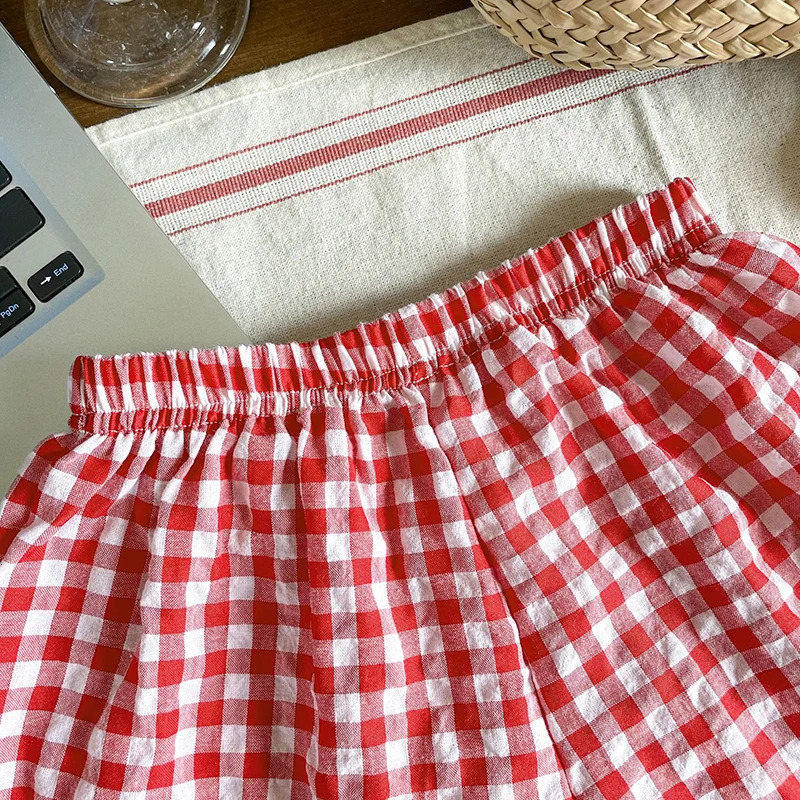 Stylish Korean Toddler Plaid Baby Girls Summer Shorts Breathable Comfortable Cool Boys Beach 260311