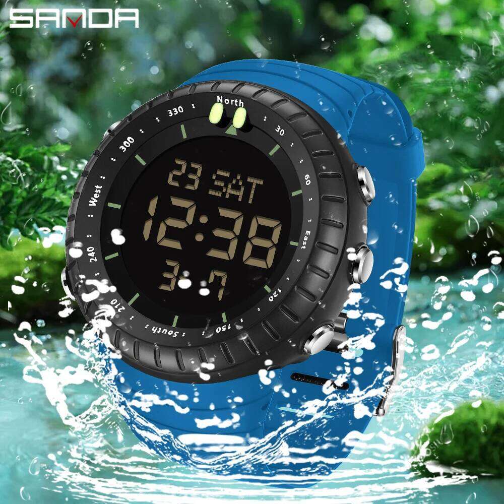 SANDA 6184 Brand Sport Watch for Man Waterproof Shockproof Digital Watches Luxury Outdoor Men's Wristwatch Original Clock