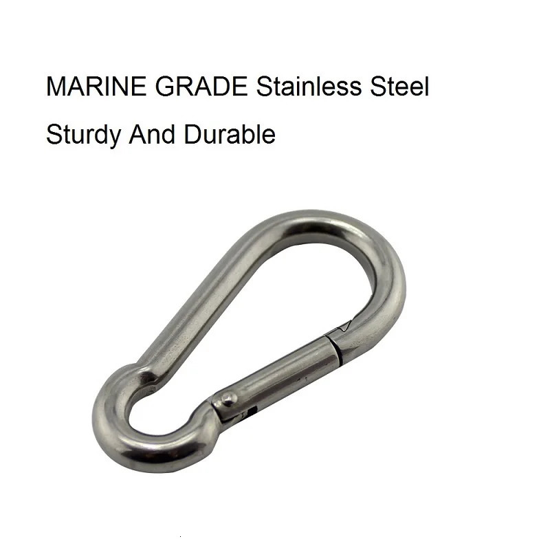 Carabiner Hook Marine Stainless Steel 50mm 60mm 70mm 80mm Length Large Heavy Duty Stainles 260228