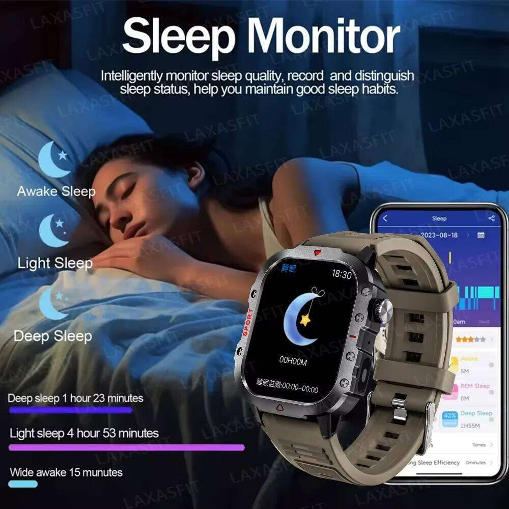 LAXASFIT 2025 New 2.01-inch HD Music Player Health Monitoring Bluetooth Calling Sports Smartwatch Holiday Gifts