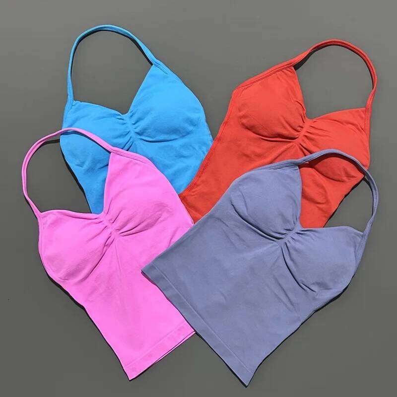 HISTELLO Longline Strappy Sports Yoga Vest Women Fitness Tank Top Gym Beautiful Open Bra Running Workout Halter 26Y0312