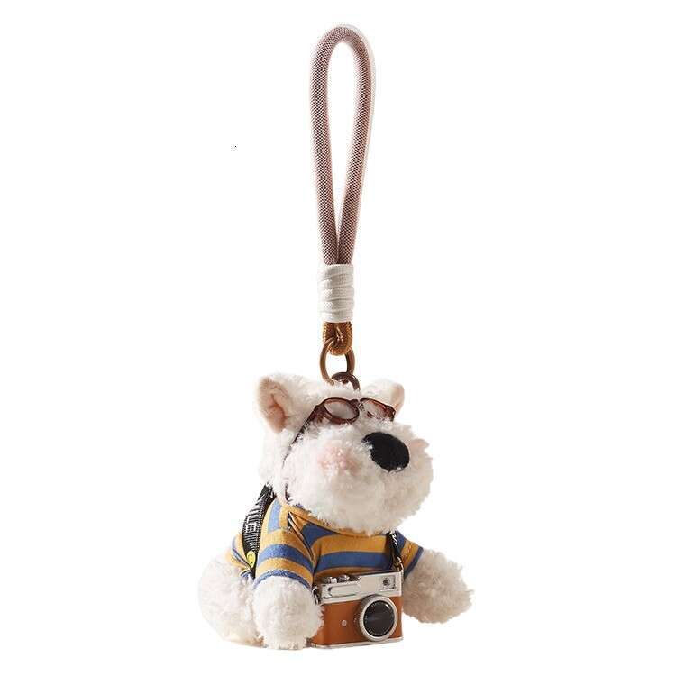 Cute Scribbled Puppy Camera West Highland White Terrier Pendant Bag Decoration Best Friend Gift Cartoon Girl Couple Doll
