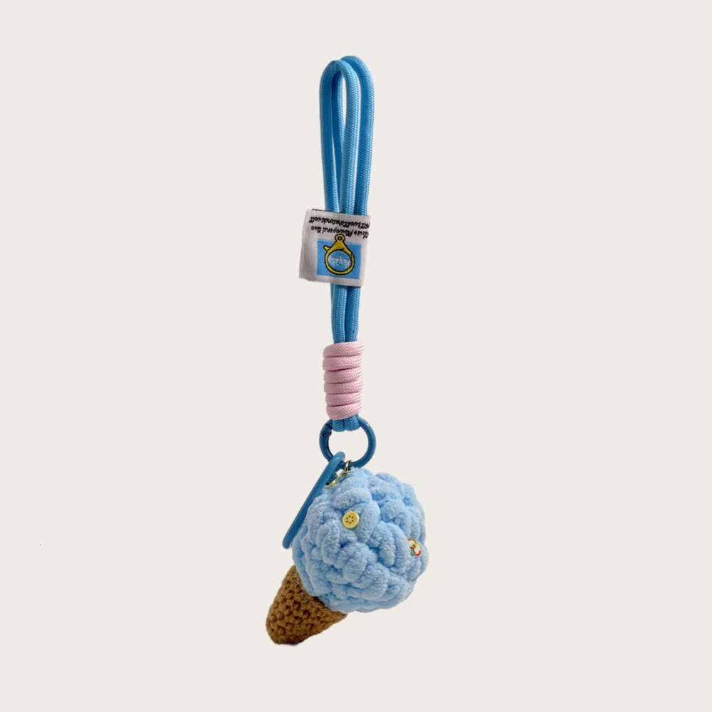 Unique hand-woven ice cream plush keychain, bag pendant, car decoration, new model wholesale
