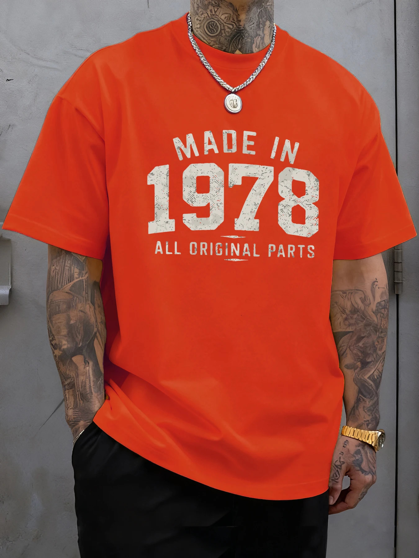 Made In 1978 All Original Parts Printed T Shirt Man Hip Hop TShirt ONeck Casual Short Sleeve Cotton Clothes Fashion Tops 260228