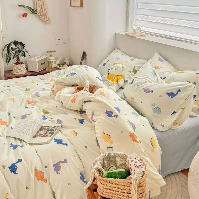 Kids Dinosaur Bedding Sets For Girls Boys 2025 New Single Sheet Cartoon Duvet Cover Set Pillowcase Bed Linen No Filler H260312