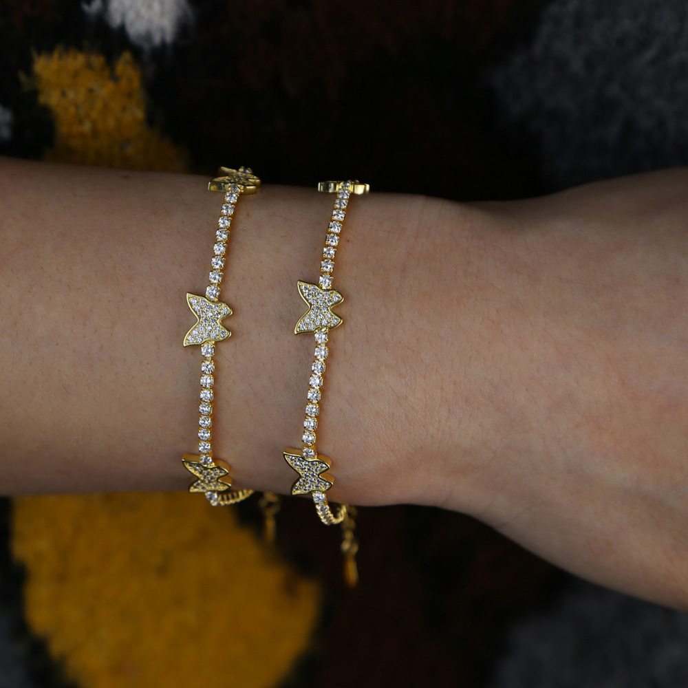 Elegant Silver Plated Tennis Bracelet With Butterfly Zircon Inlay A Fashionable Daily Versatile Accessory And Exquisite Fashion Gift For Women