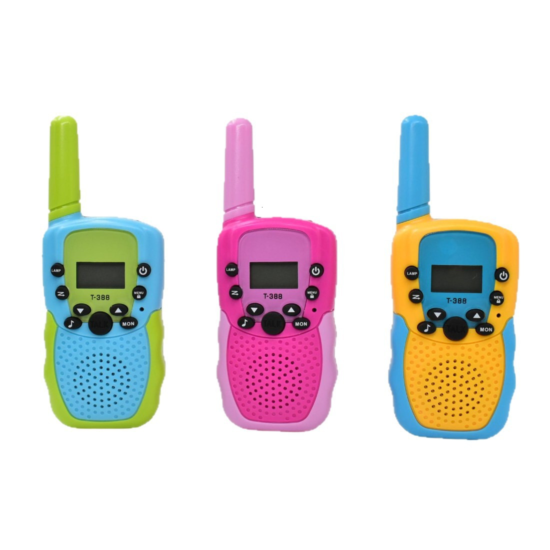 Color blocked T388 walkie talkie, children's toy puzzle handheld device, color outdoor wireless walkie talkie