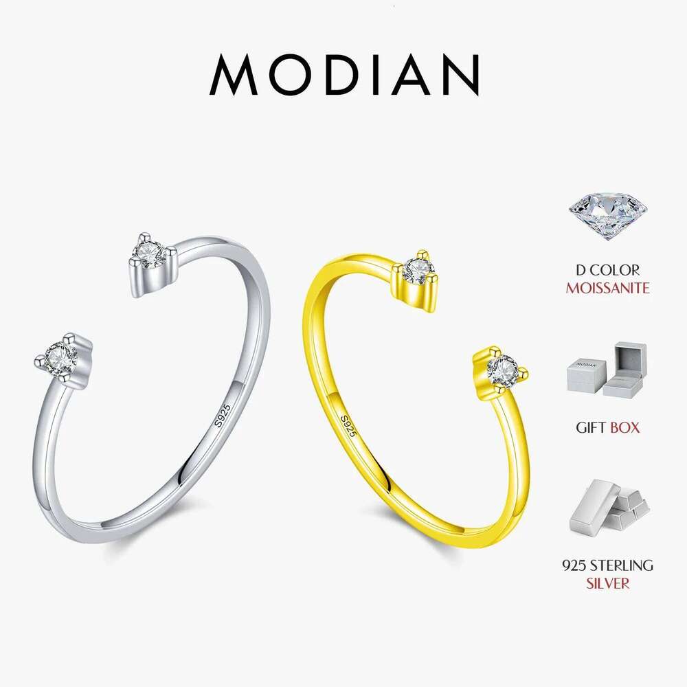 Modian 2022 New Real 925 Sterling Silver D Color Moissanite Finger Rings Trendy Adjustable Ring For Women Wedding Fine Jewelry H260312
