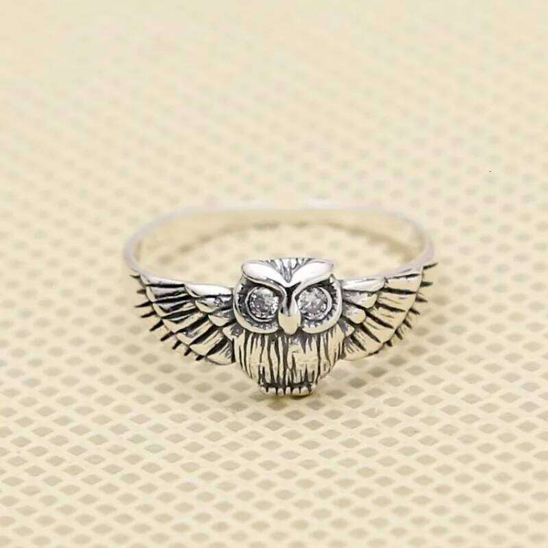 Buyee 925 Sterling Silver Finger Cute Owl Small Open Ring for Women Fashion Animal Fine Jewelry Circle with Box H260312
