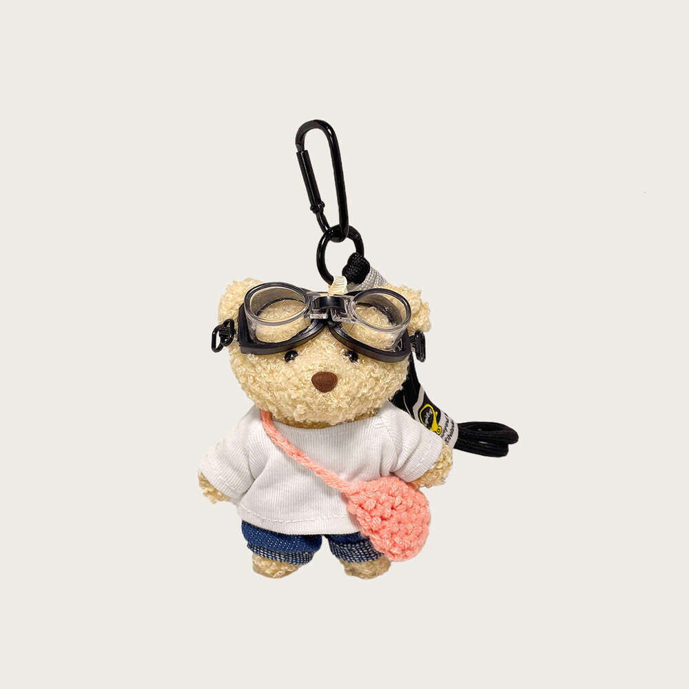 Summer Crossbody Bear Doll Bag Pendant Cartoon Plush Toy Backpack Keychain Small Gift
