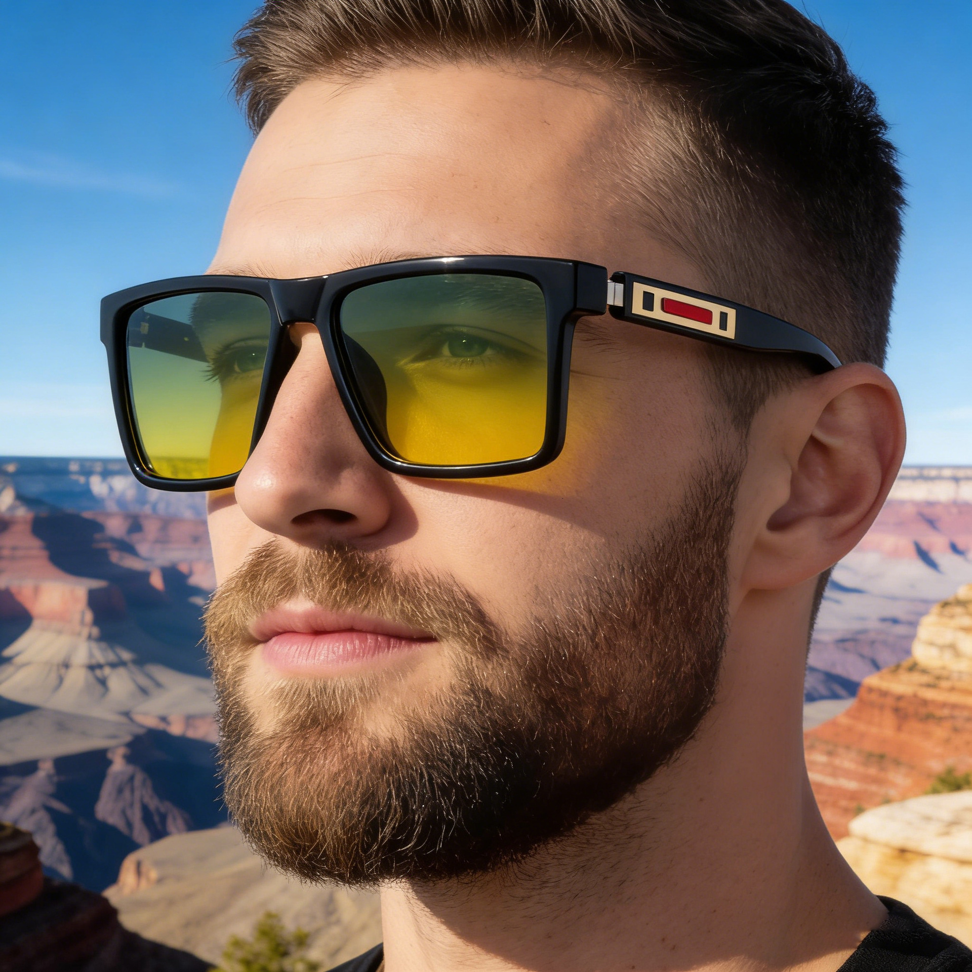 2026 New Fashion Square Frame Polarized Personalized High-End Outdoor Sun Protection Sunglasses for Men,