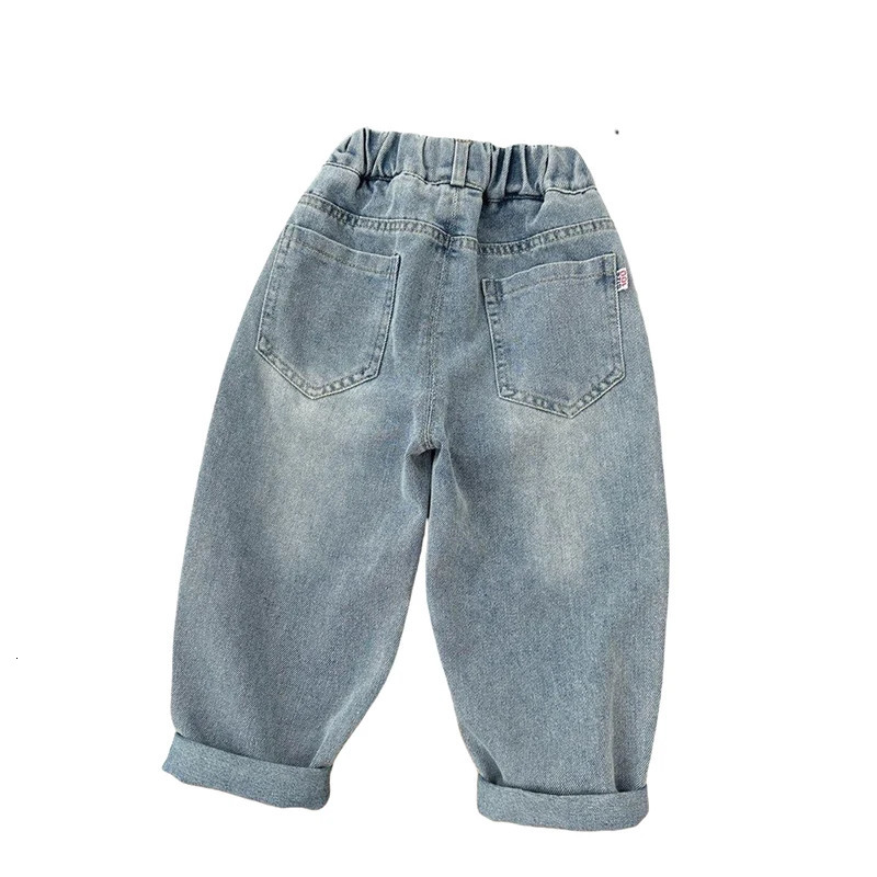 16Y Spring and Autumn Kids Jeans Boys Cartoon Print Denim Pants Girls Casual Trousers Childrens Clothing 260311