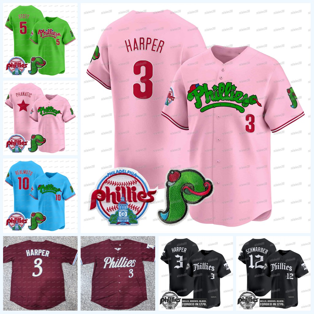 Phillies 2026 Phanatic Baseball Jersey Harper Kyle Schwarber Trea Turner Edmundo Sosa Alec Bohm Bryson Stott Custom Youth