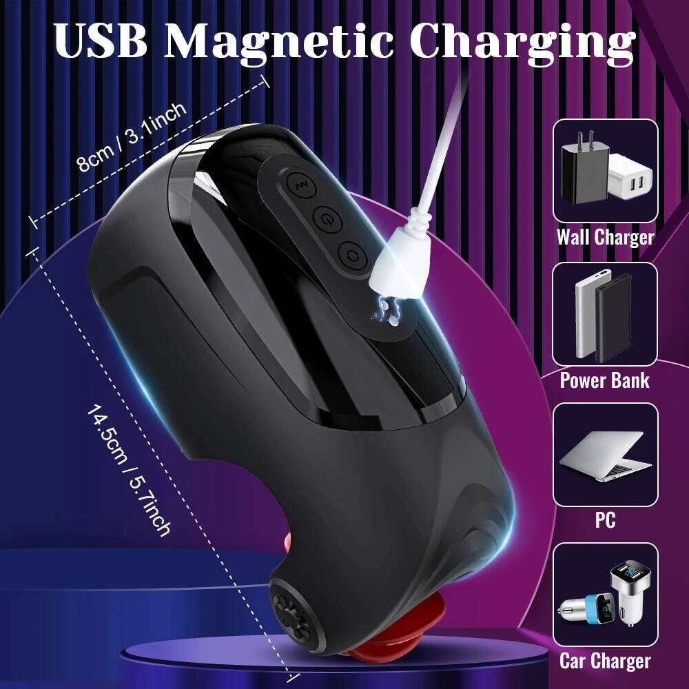 Automatic Masturbator Cup for Men Lasting Delay Ejaculation Rotating Licking Penis Training Vibrator Adult Supplies Z260311