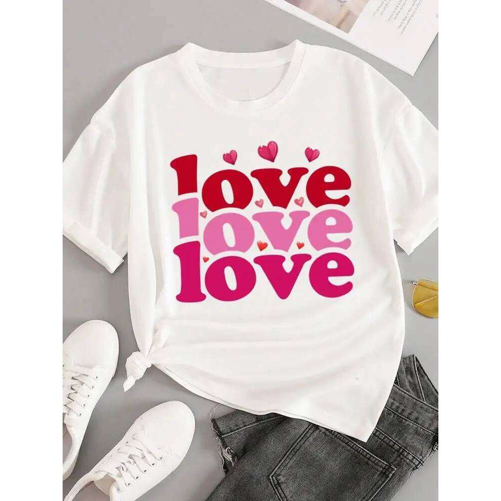 Graphic T Clothing Sweet Trend 90s Clothes Print Tee Womens Casual Ladies Fashion Woman White Short Sleeve O-neck T-shirts Z260312