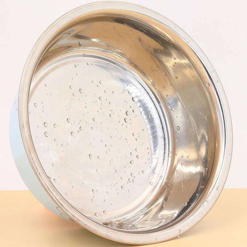Stainless steel footprint anti-tip non-slip cat dog cute cartoon pet Supplies feeding and drinking water bowl 26Y0312