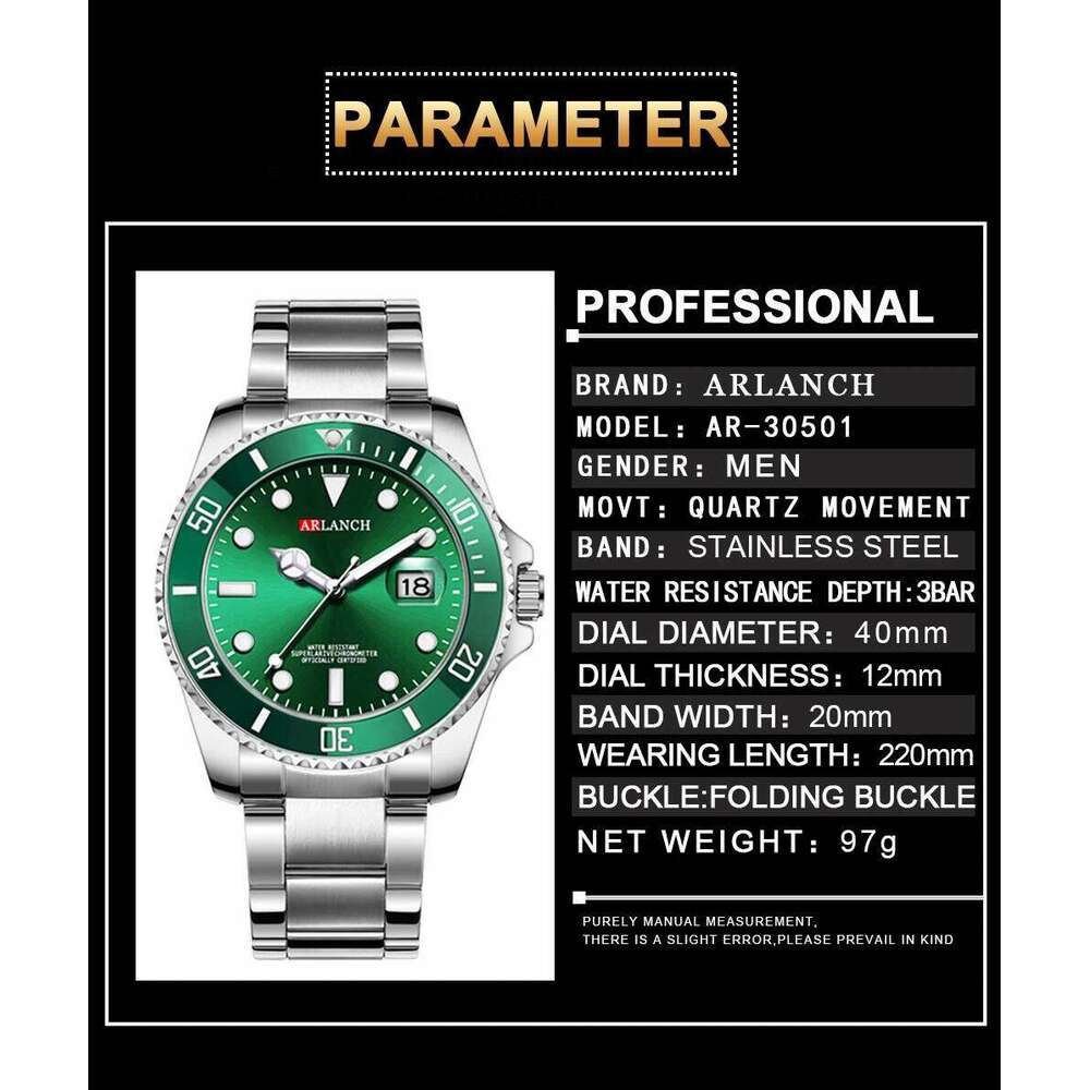 BINBOND 305 Business Sports Multi functional Waterproof Night Light Calendar Fashion Men's Quartz Watch 2025